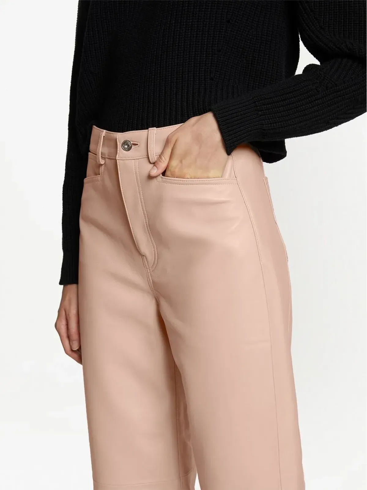 Proenza Schouler White Label クロップドレザーパンツ - ピンク - 画像5