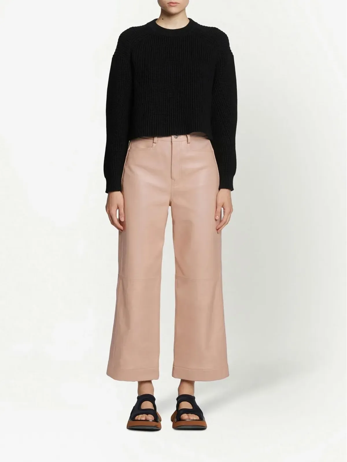 Proenza Schouler White Label クロップドレザーパンツ - ピンク - 画像2