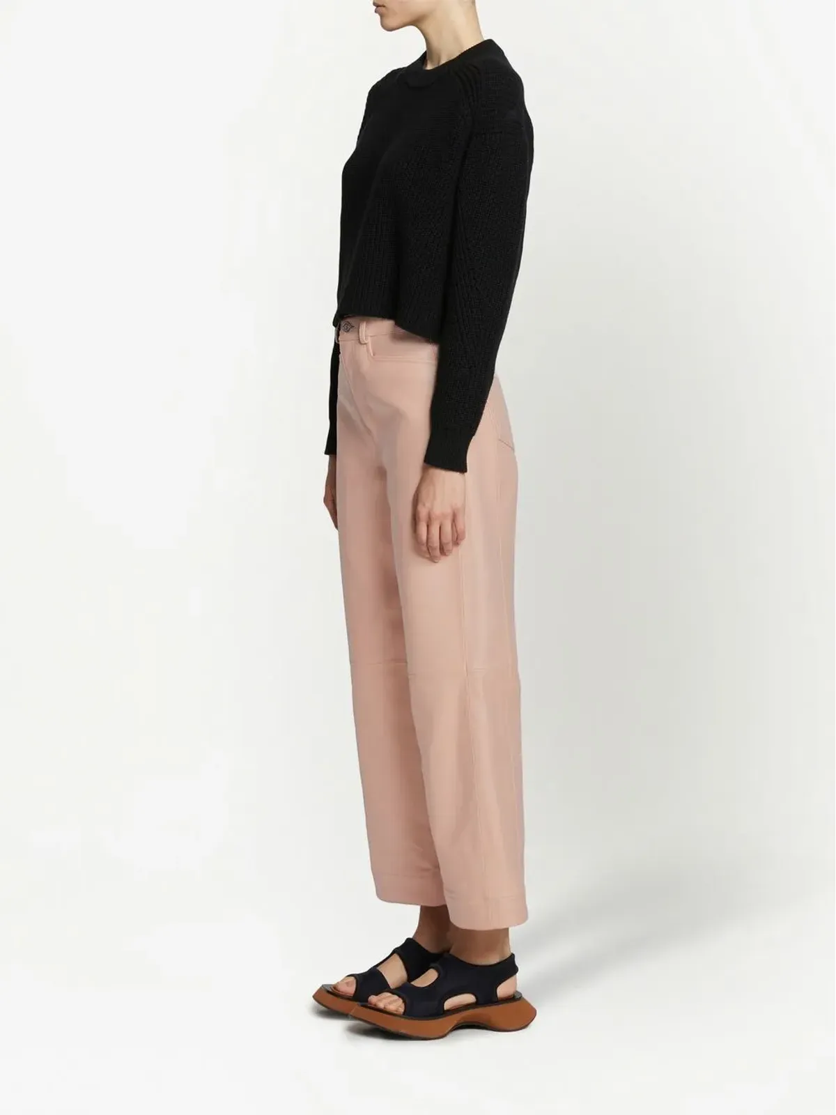 Proenza Schouler White Label クロップドレザーパンツ - ピンク - 画像3