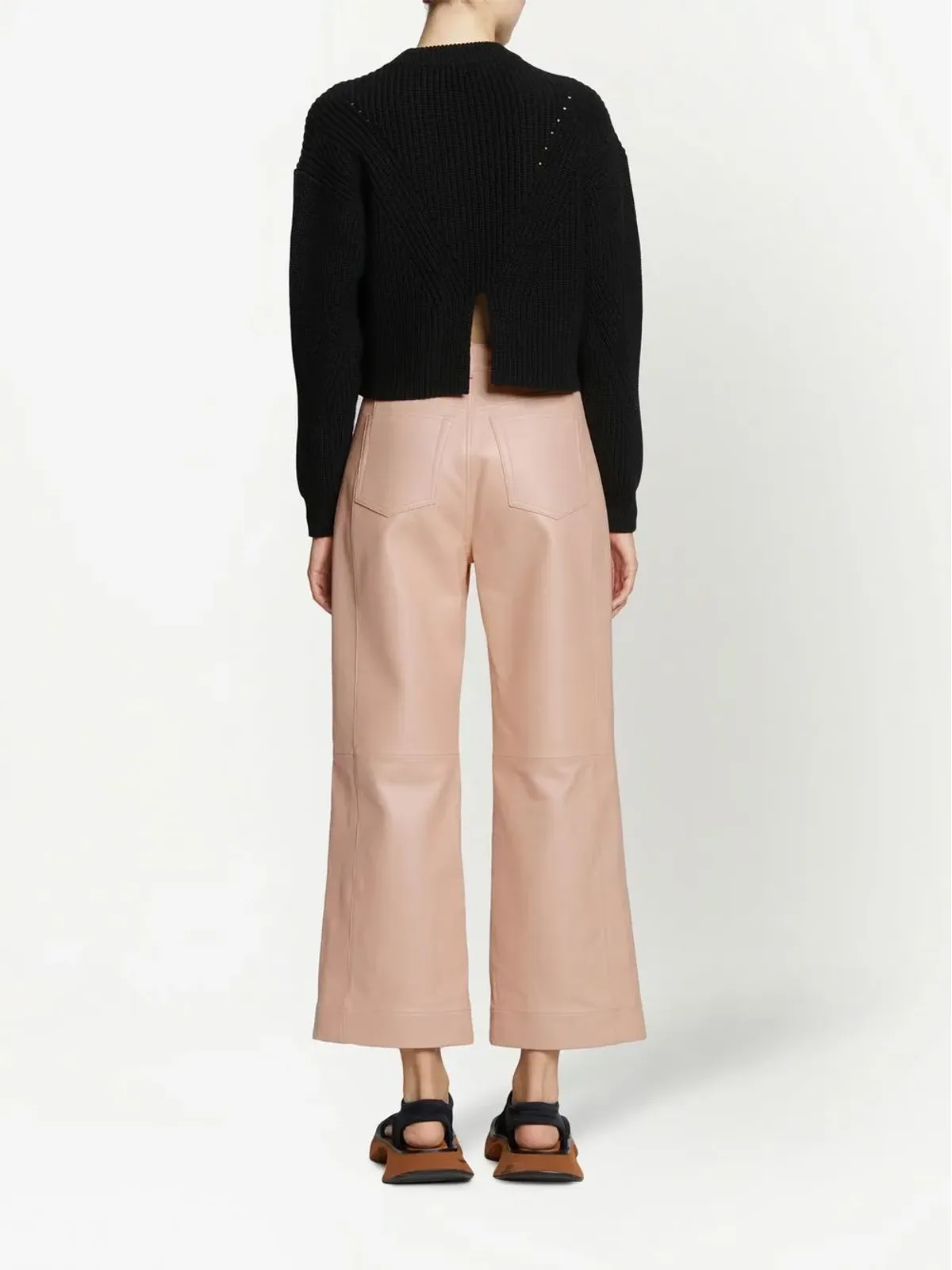 Proenza Schouler White Label クロップドレザーパンツ - ピンク - 画像4