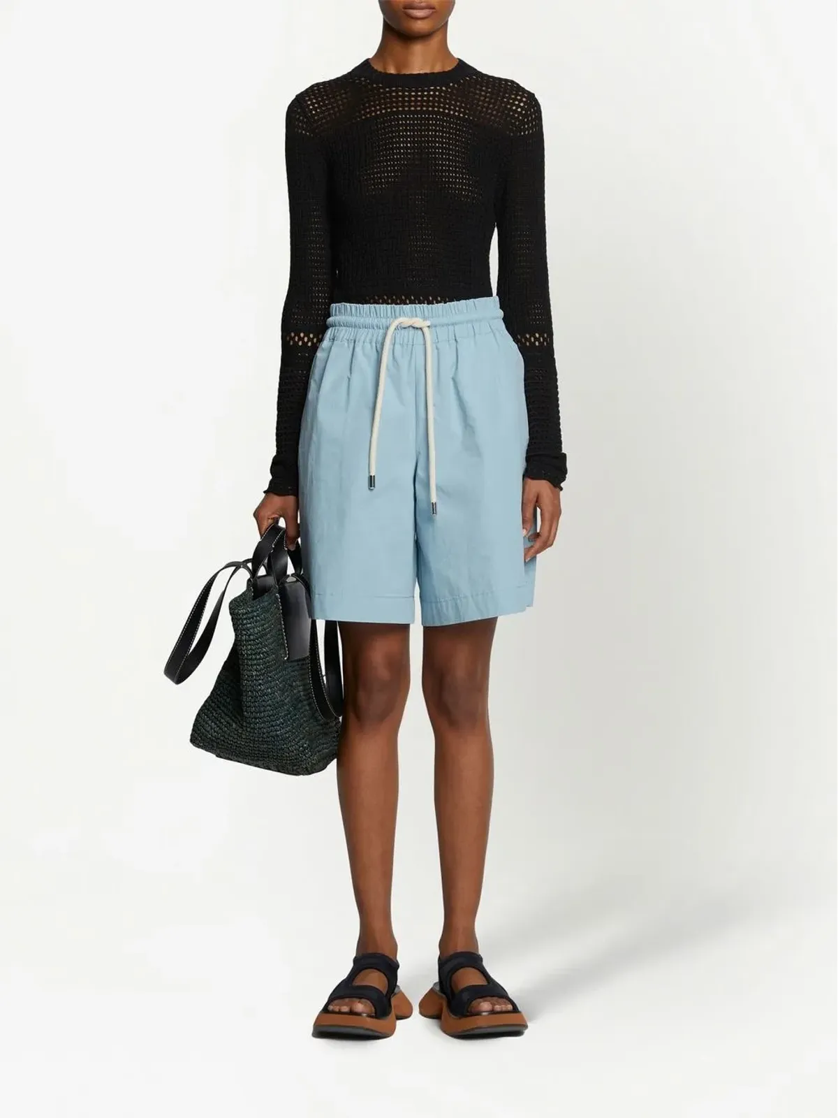 Proenza Schouler White Label ドローストリングニー丈ショーツ - 画像2
