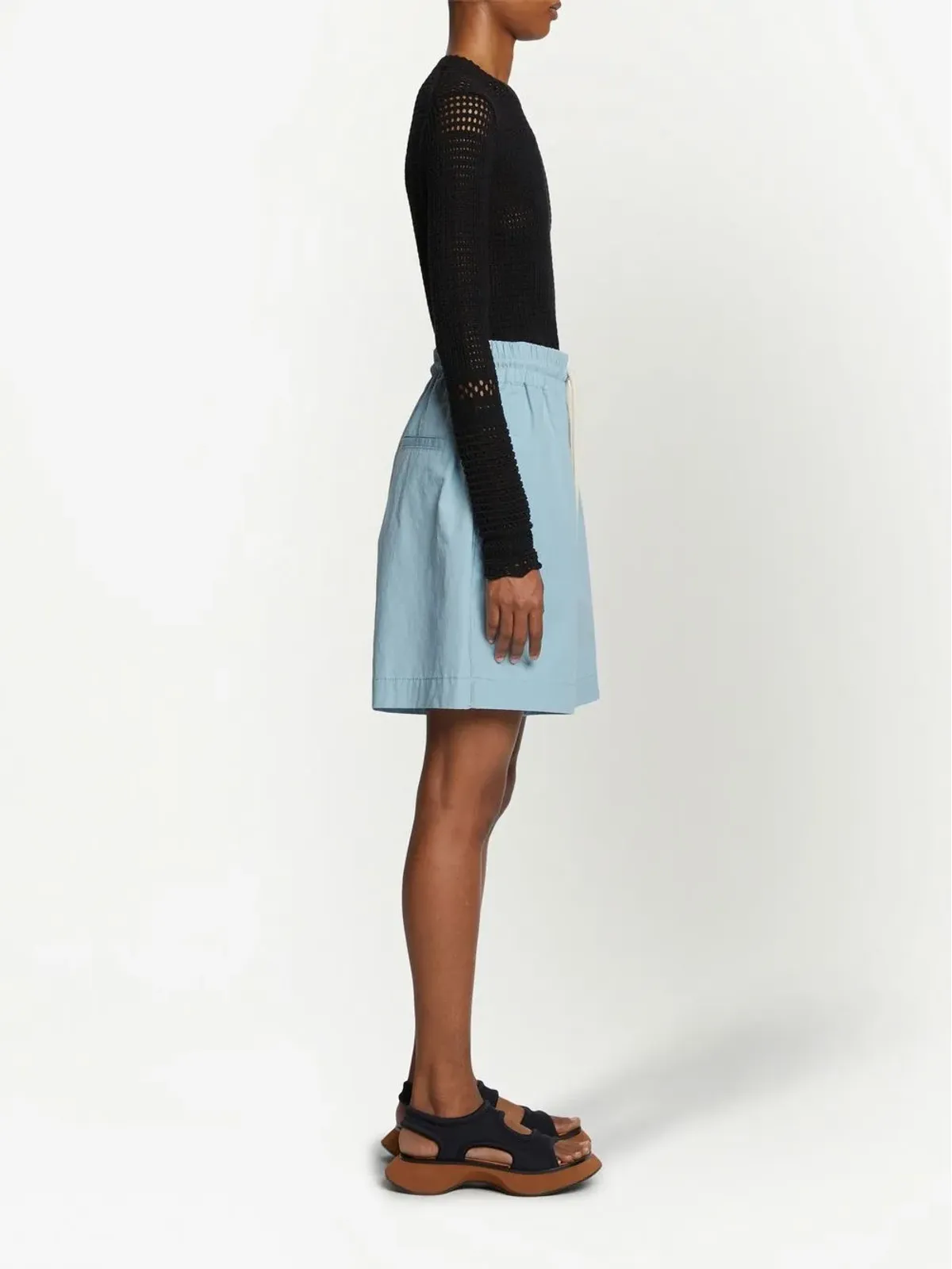 Proenza Schouler White Label ドローストリングニー丈ショーツ - 画像3