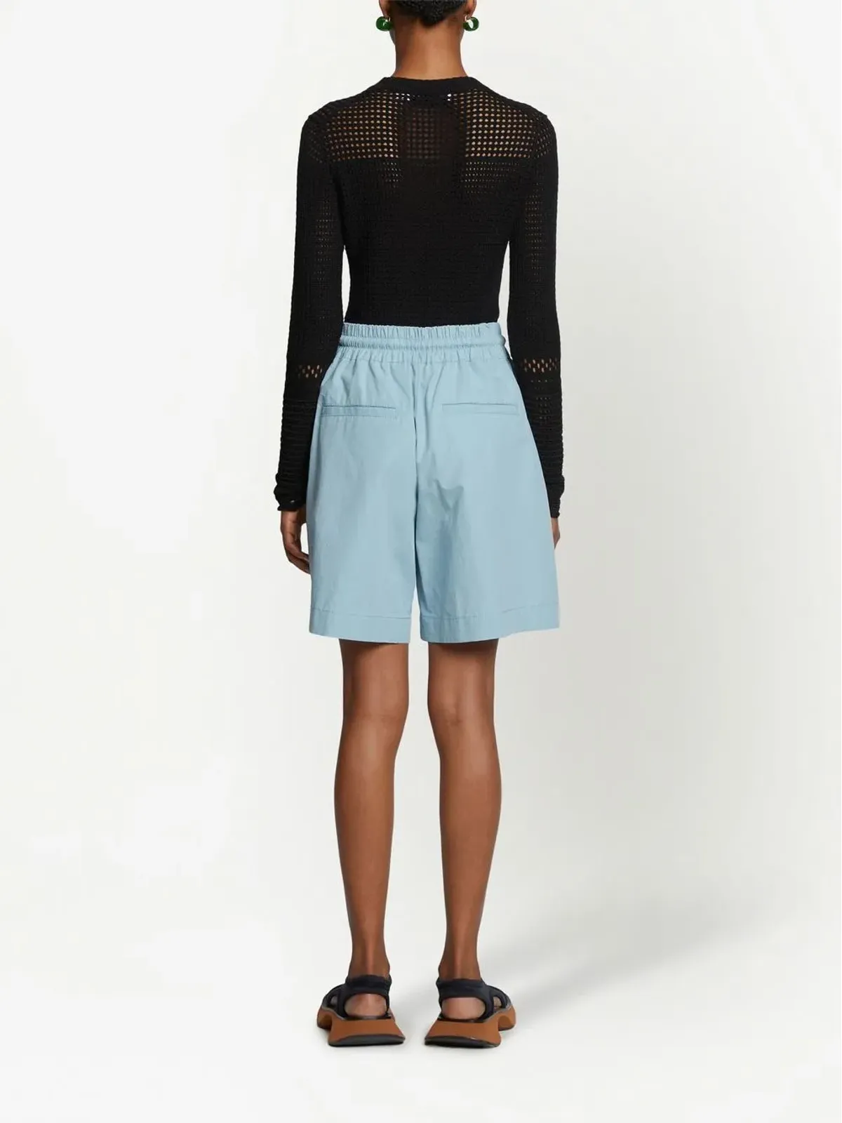 Proenza Schouler White Label ドローストリングニー丈ショーツ - 画像4