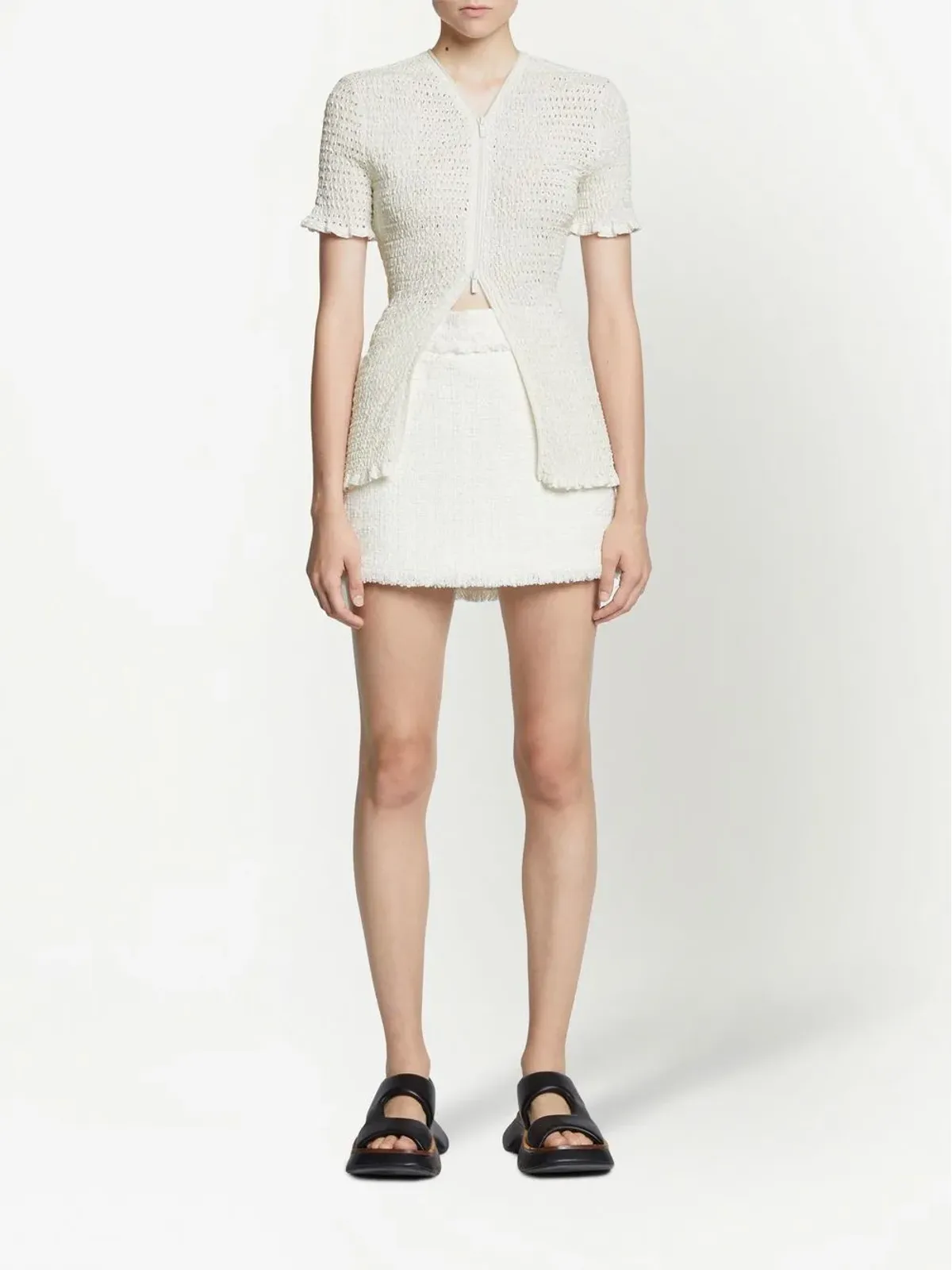 Proenza Schouler White Label クロッシェ編み ジップフロント ブラウス - 画像2