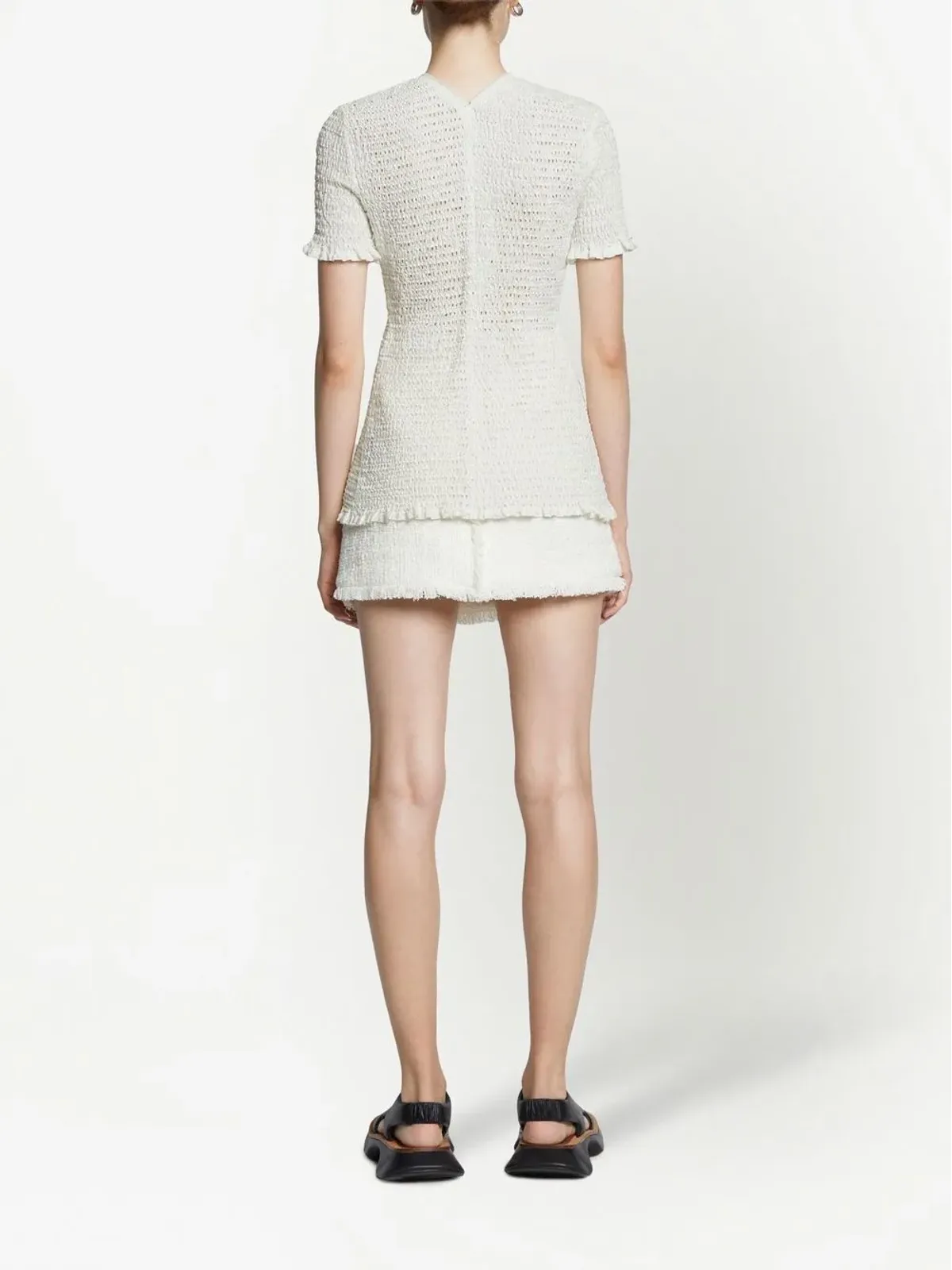 Proenza Schouler White Label クロッシェ編み ジップフロント ブラウス - 画像3