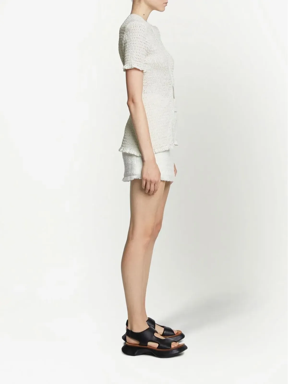 Proenza Schouler White Label クロッシェ編み ジップフロント ブラウス - 画像4