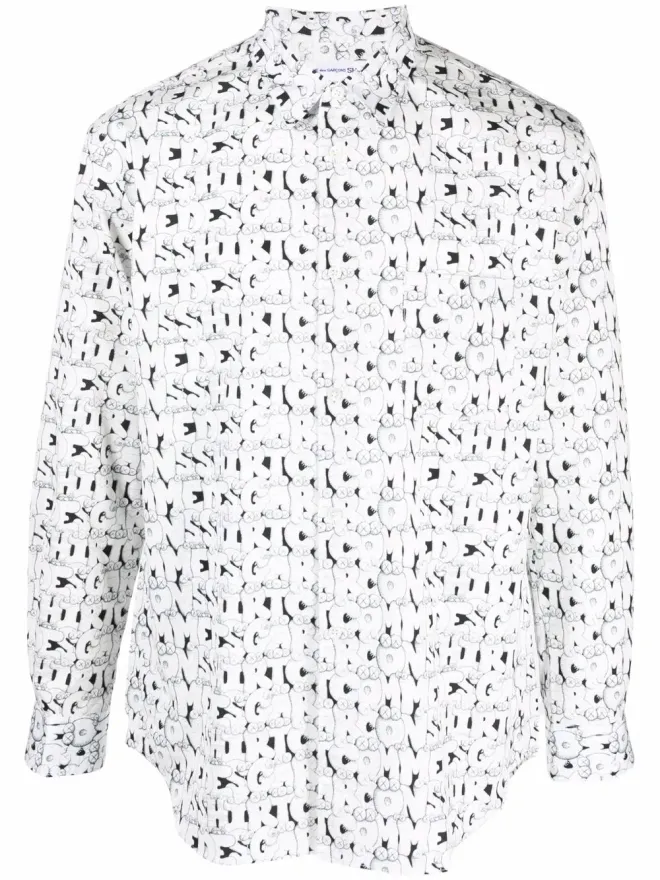 Comme des Garçons Shirt Comme Des Garçons Shirt KAWSプリントシャツ - ホワイトの商品画像
