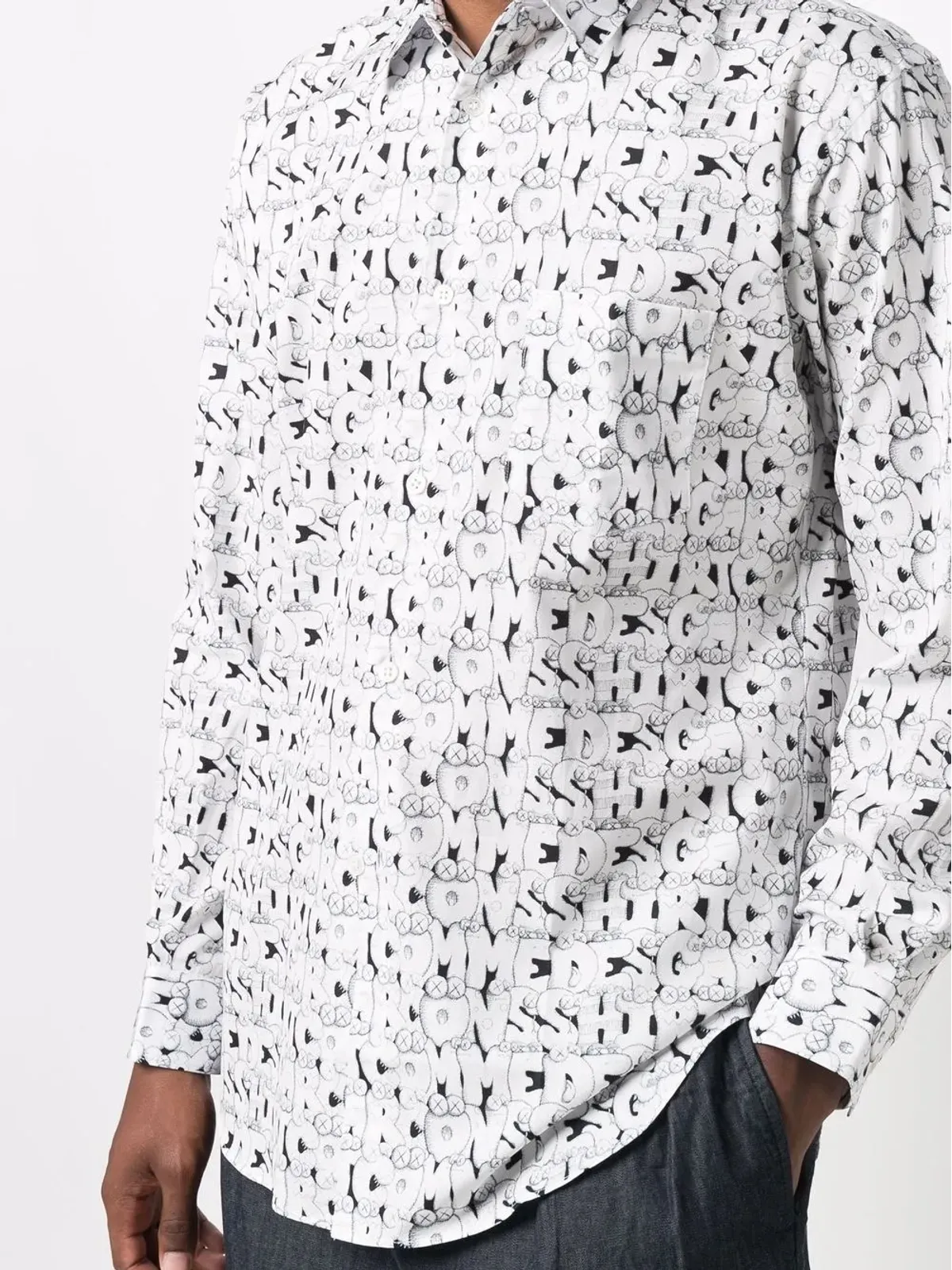 Comme Des Garçons Shirt KAWSプリントシャツ - ホワイト - 画像5
