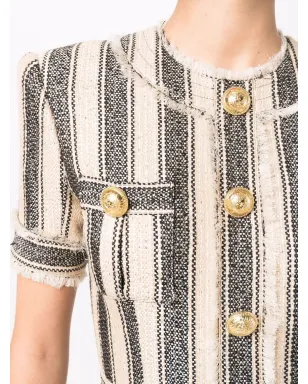 Balmain ストライプ柄ピケドレス - サムネイル5