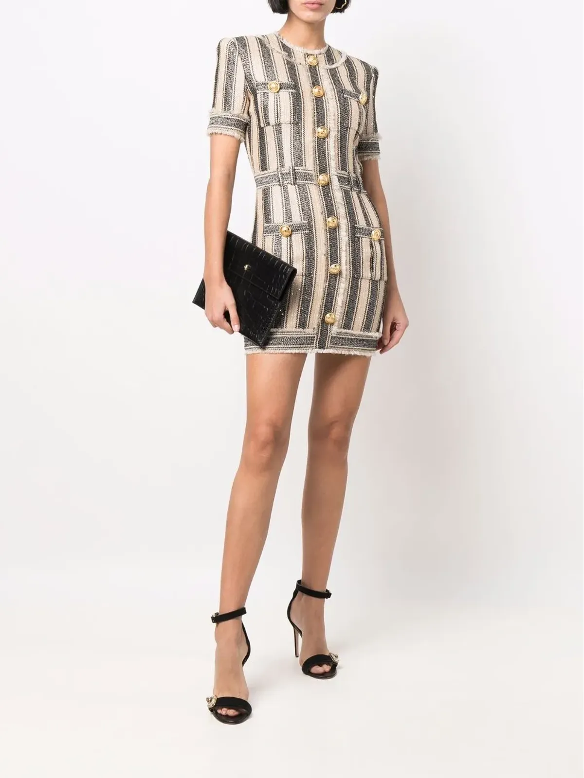 Balmain ストライプ柄ピケドレス - 画像2