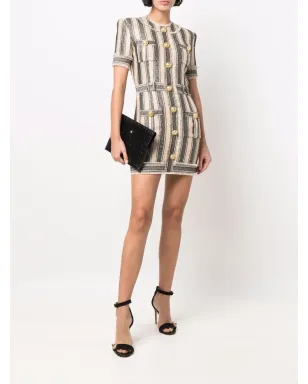 Balmain ストライプ柄ピケドレス - サムネイル2