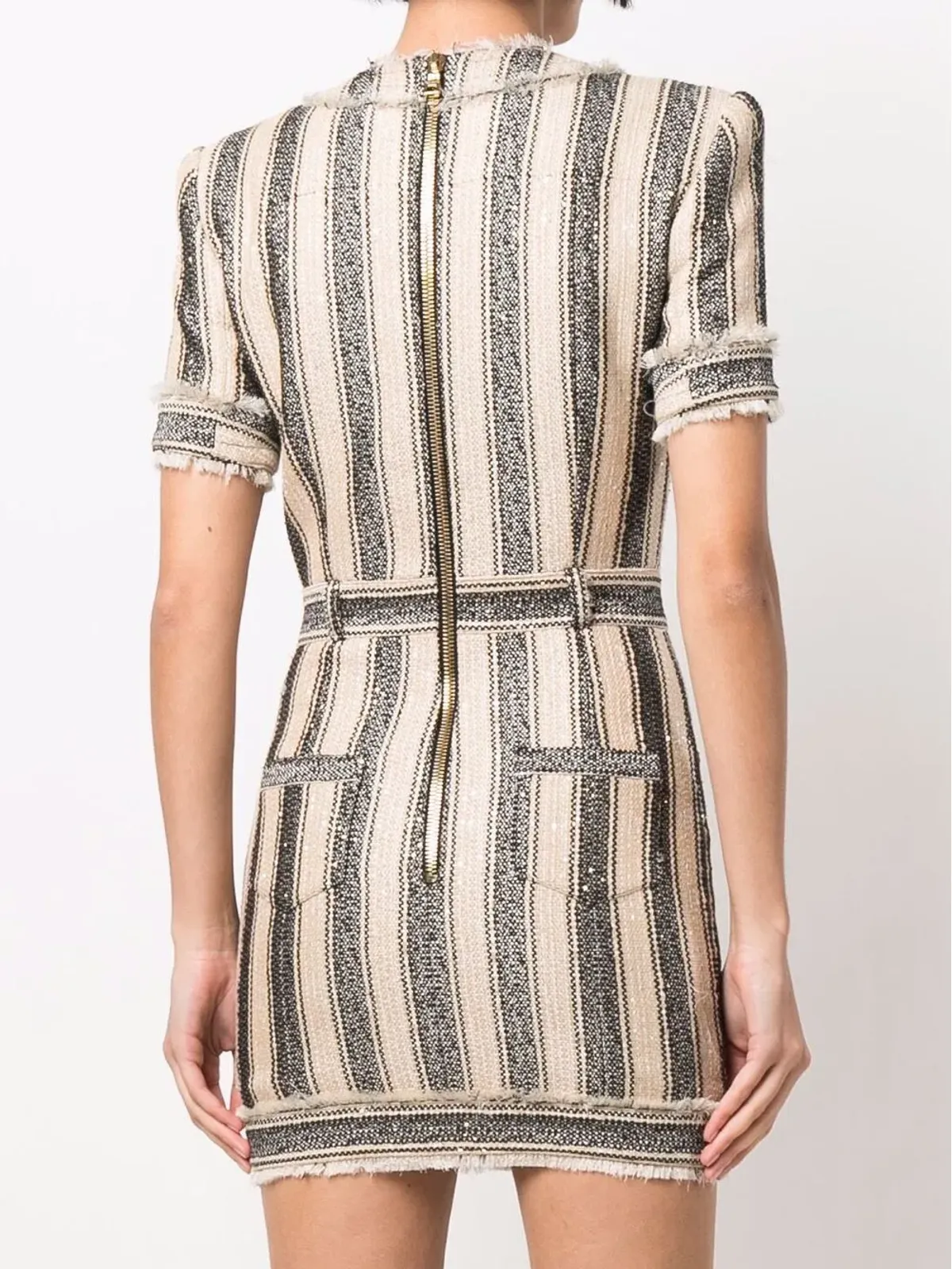Balmain ストライプ柄ピケドレス - 画像4
