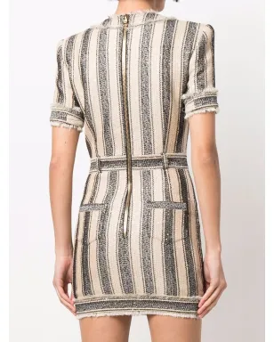 Balmain ストライプ柄ピケドレス - サムネイル4