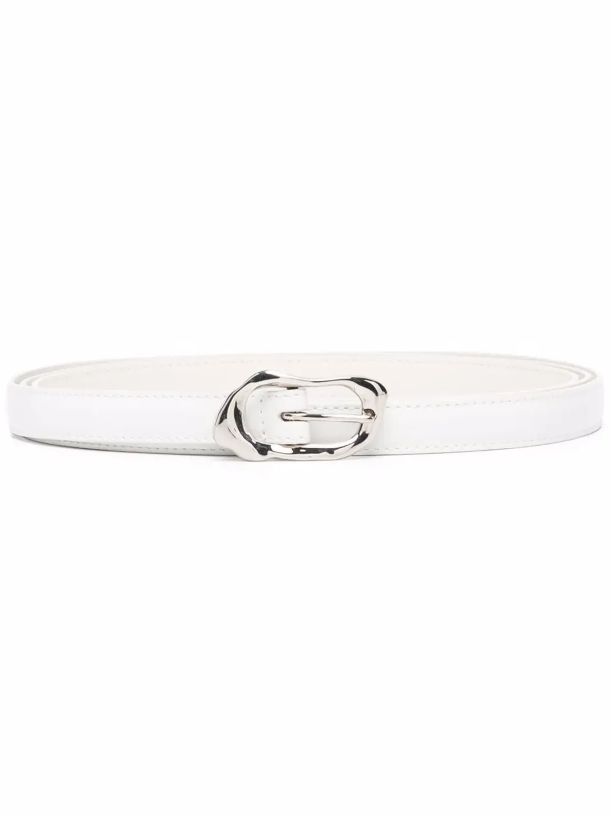 Alexander McQueen バックル付きカーフレザーベルト ホワイト - 画像1