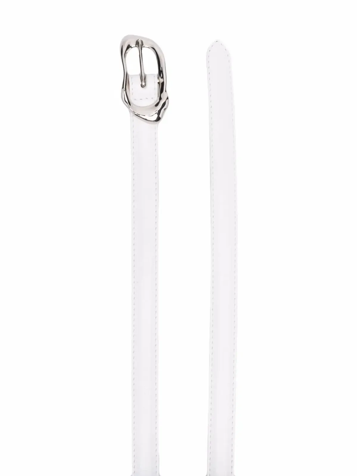 Alexander McQueen バックル付きカーフレザーベルト ホワイト - 画像2