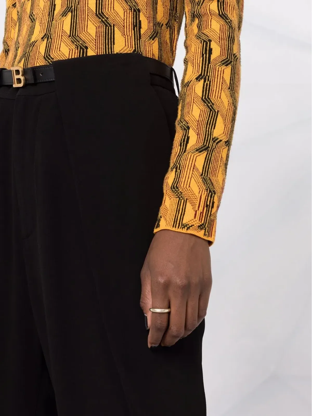 Balmain クロップドストレートレッグ クレープパンツ - 画像3