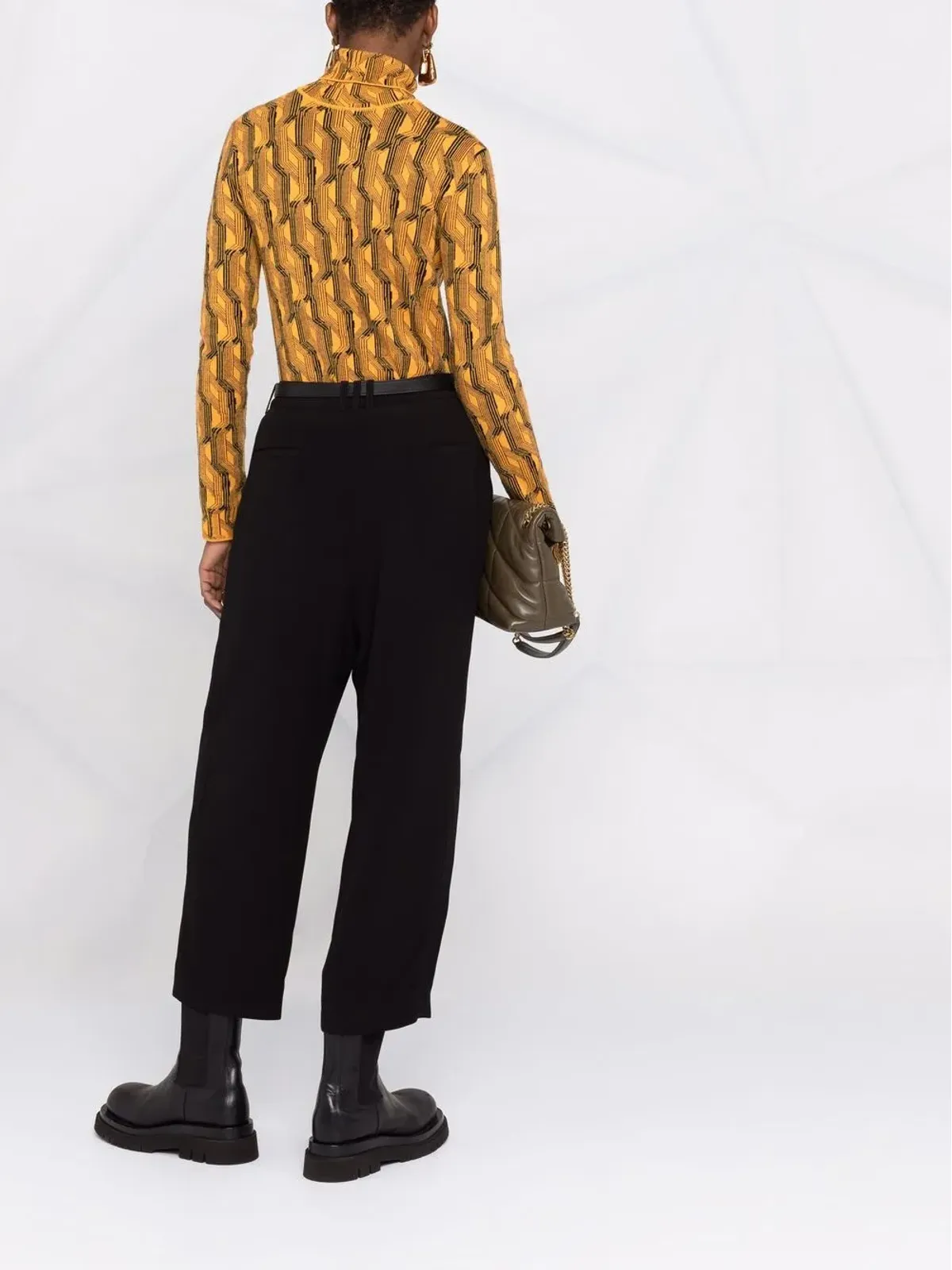 Balmain クロップドストレートレッグ クレープパンツ - 画像4