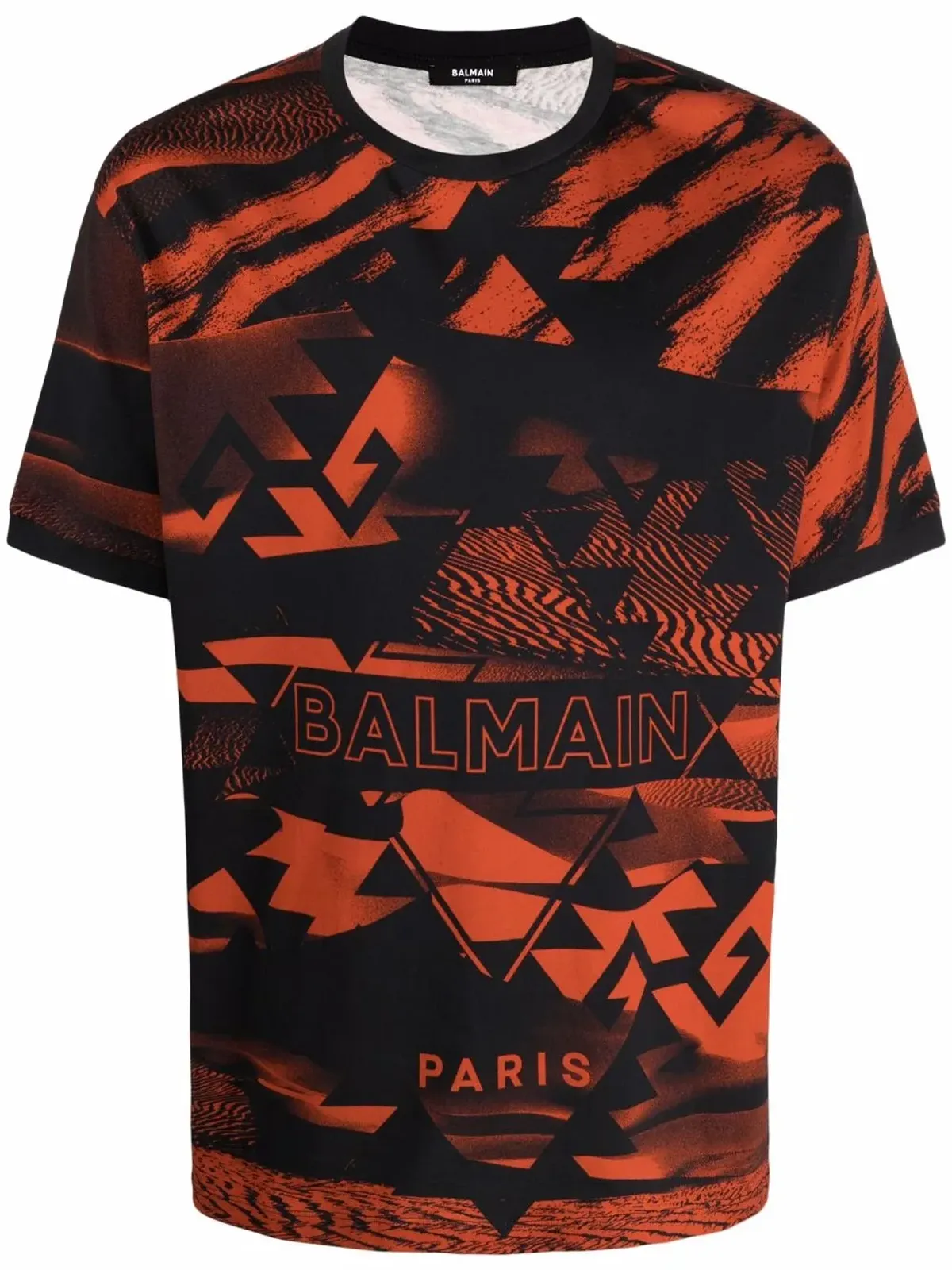 Balmain 全身プリントTシャツ ブラック - 画像1