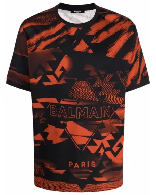 Balmain 全身プリントTシャツ ブラック - サムネイル1