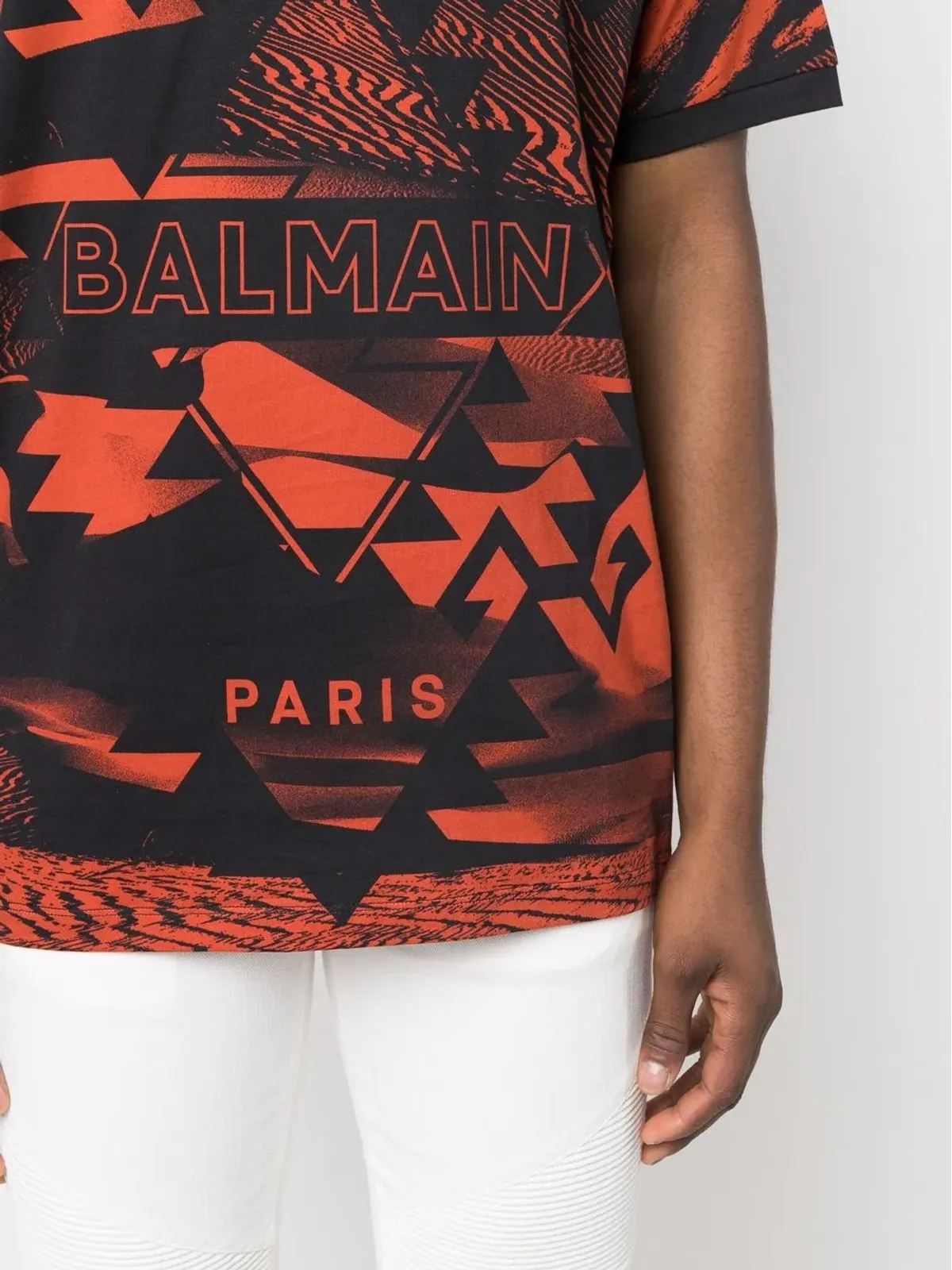 Balmain 全身プリントTシャツ ブラック - 画像5