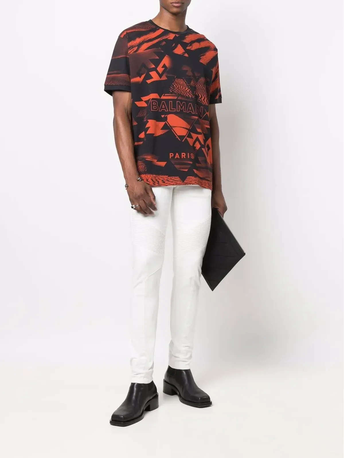 Balmain 全身プリントTシャツ ブラック - 画像2