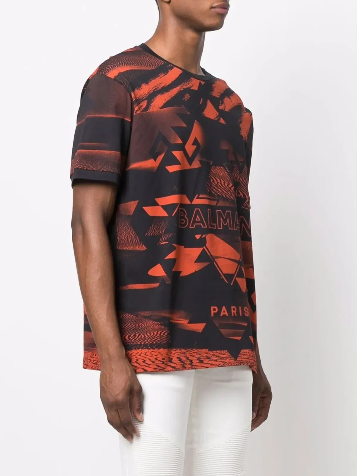 Balmain 全身プリントTシャツ ブラック - 画像3