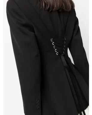 Alexander McQueen 後ろタイ付きシングルブレストブレザー - サムネイル5