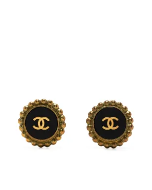 CHANEL ビンテージ 2010年代 CCボタンイヤリング - ブラック - サムネイル1