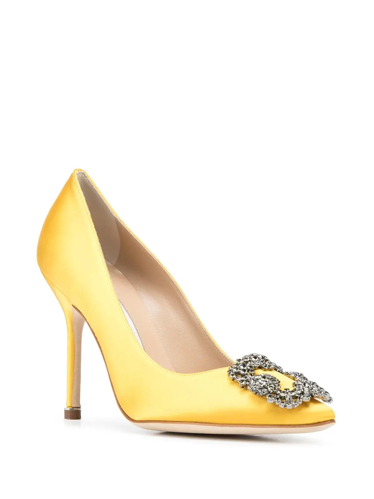 Manolo Blahnik Hangisi サテンパンプス - イエロー - 画像2