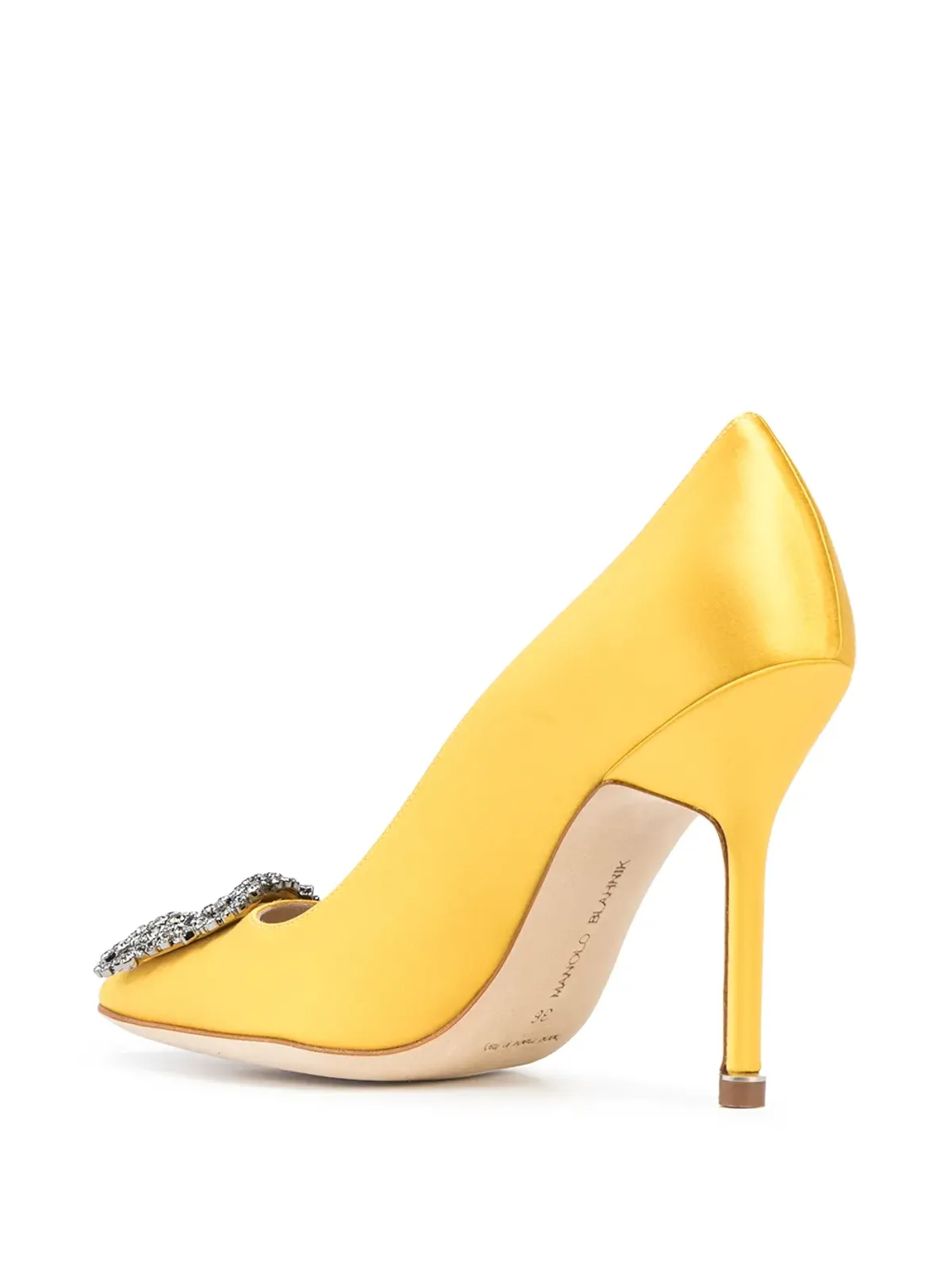 Manolo Blahnik Hangisi サテンパンプス - イエロー - 画像3
