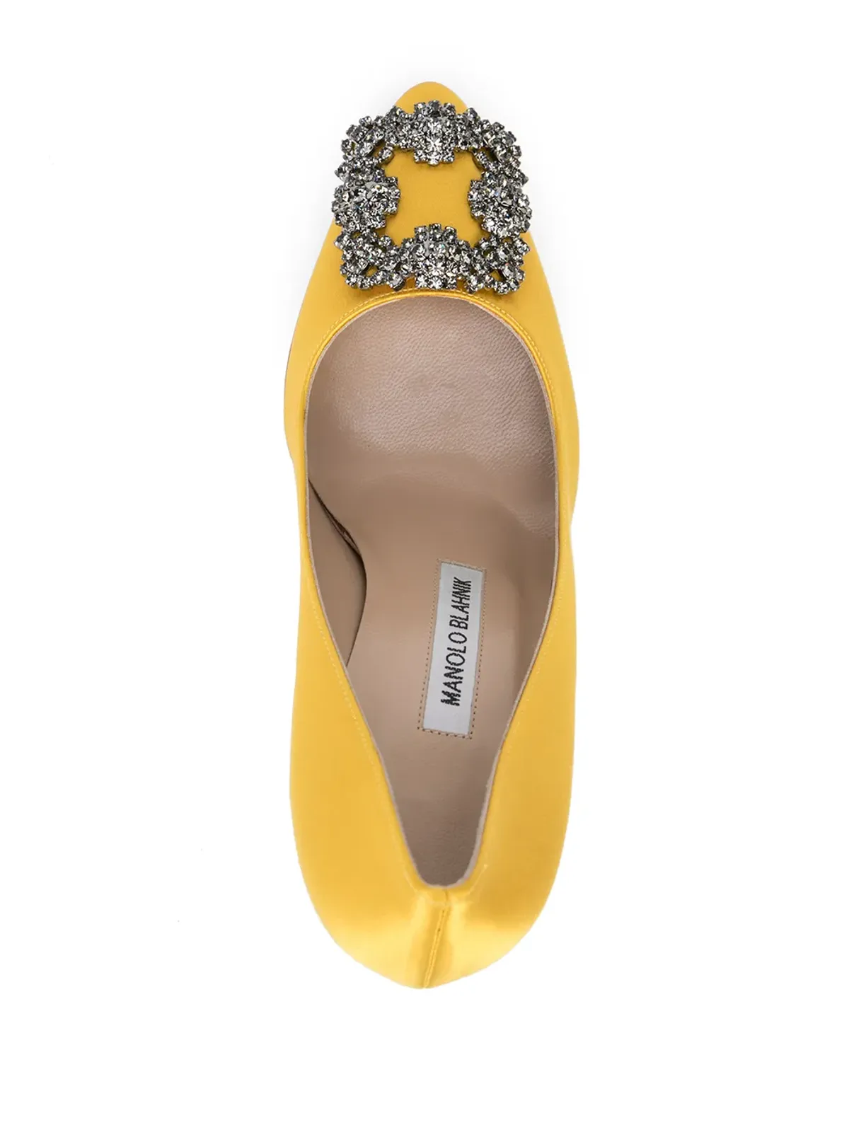 Manolo Blahnik Hangisi サテンパンプス - イエロー - 画像4