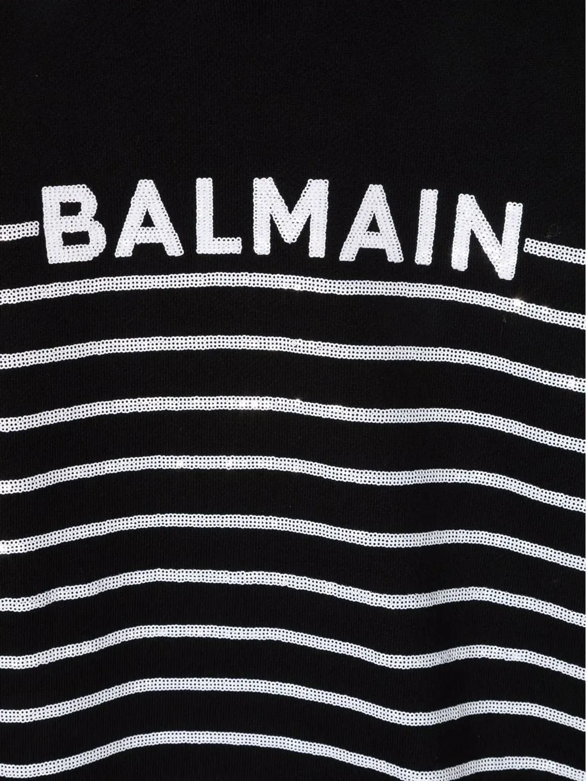 Balmain Kids ストライプ柄ロゴ刺繍フード付きワンピース - 画像3