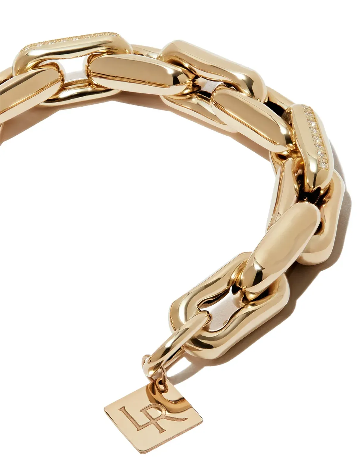 Lauren Rubinski 14K イエローゴールド ダイヤモンド チェーンリンク ブレスレット - 画像3