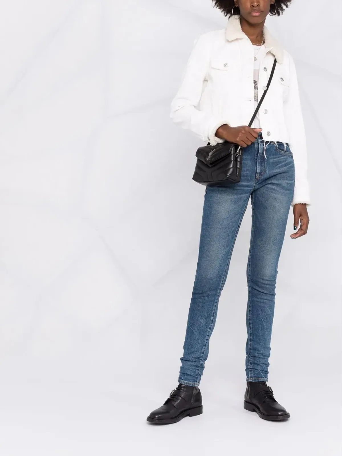 Saint Laurent whiskered skinny jeans - Blue - 画像2