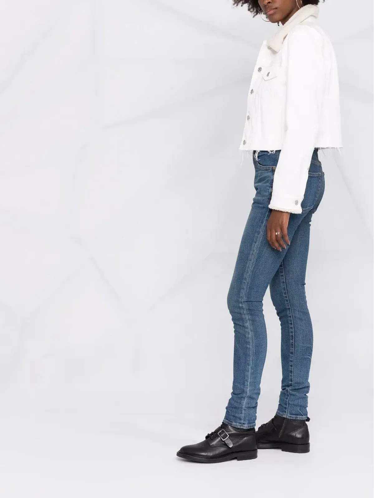 Saint Laurent whiskered skinny jeans - Blue - 画像4