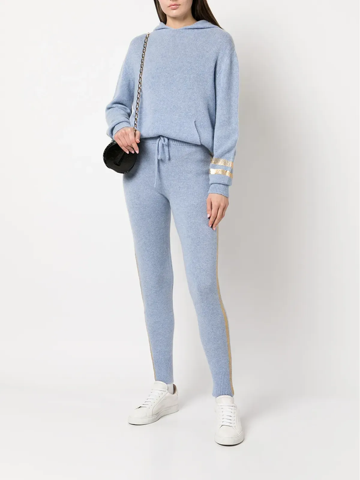 Madison.Maison ラミネーテッドストライプ カシミアパンツ - ブルー - 画像2