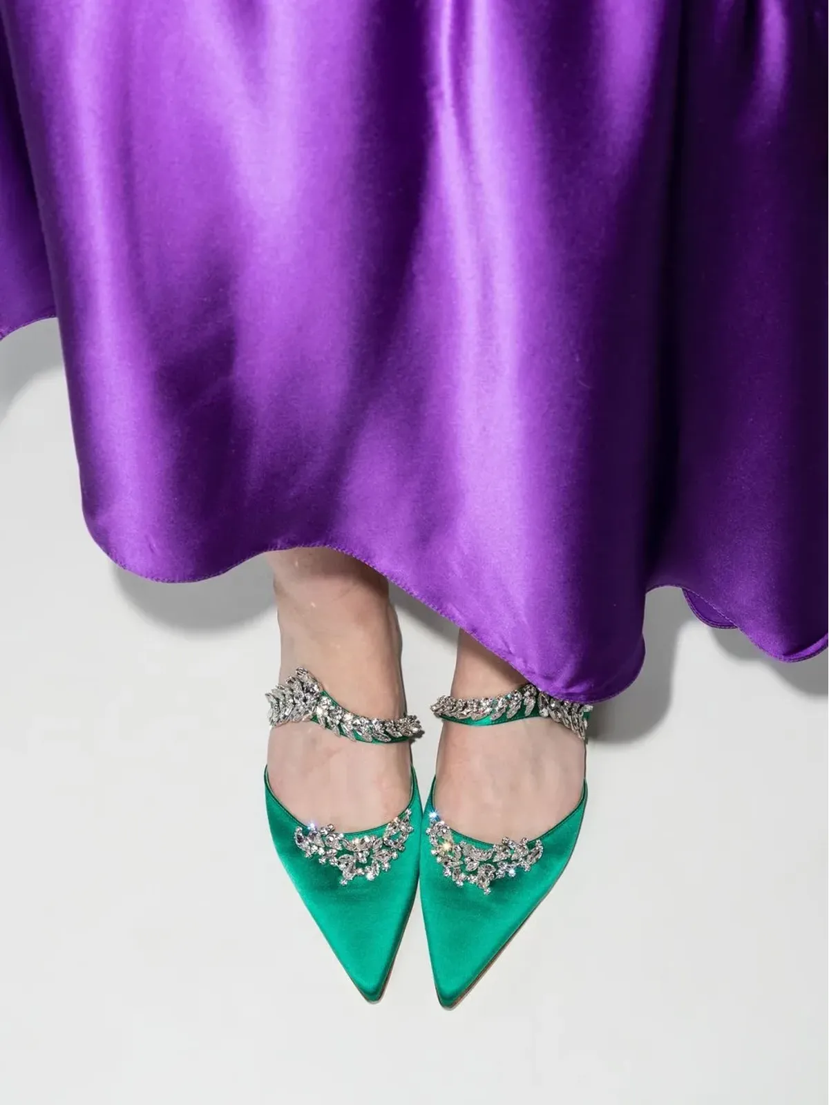 Manolo Blahnik ルラム クリスタル装飾ミュール - 画像3