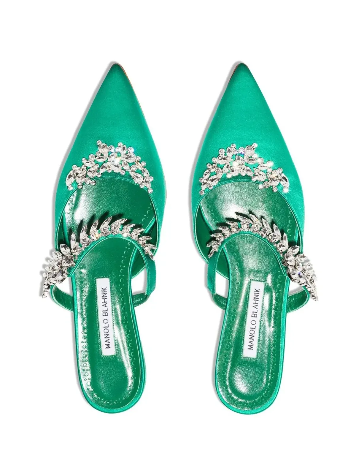 Manolo Blahnik ルラム クリスタル装飾ミュール - 画像4