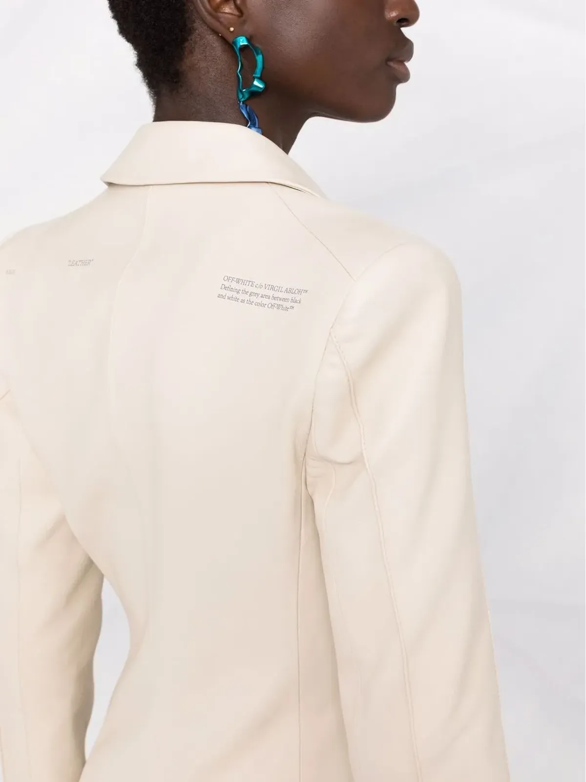 Off-White ロゴプリント長袖ブレザー - 画像3