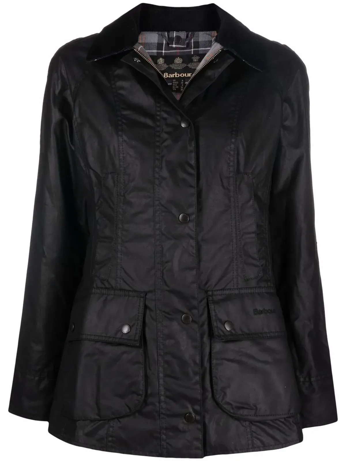 Barbour ワックス加工ボタン留めジャケット - ブラック - 画像1
