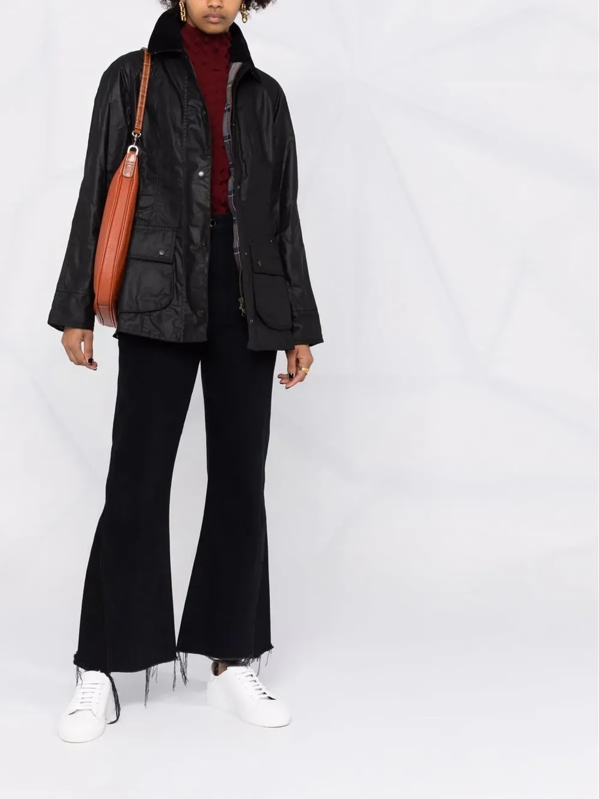 Barbour ワックス加工ボタン留めジャケット - ブラック - 画像2