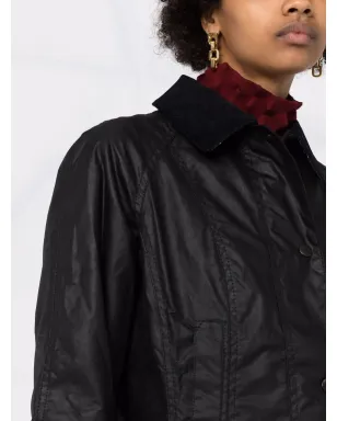 Barbour ワックス加工ボタン留めジャケット - ブラック - サムネイル3