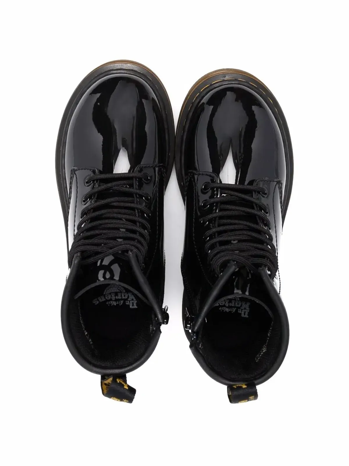 Dr. Martens Kids 1460 パテントレザー ブーツ ブラック - 画像3