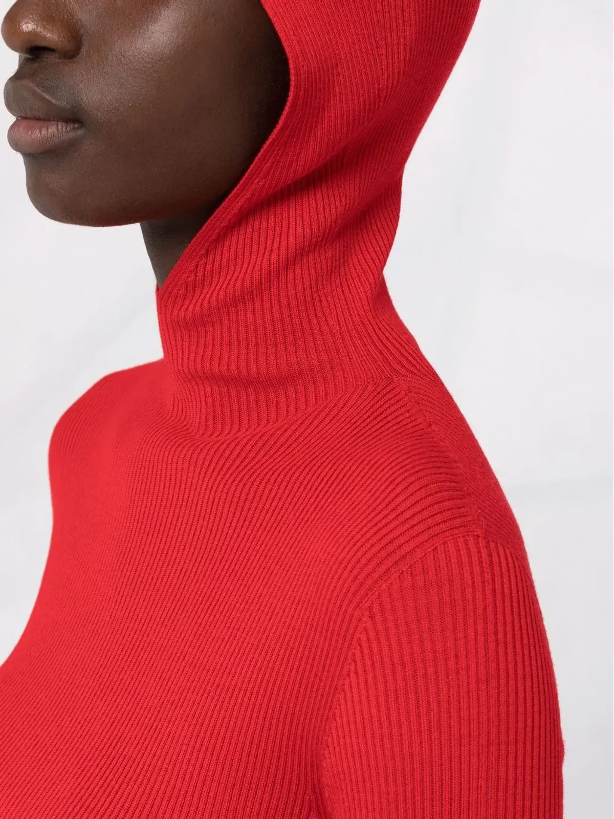 Jil Sander リブ編みフーディ - 画像3