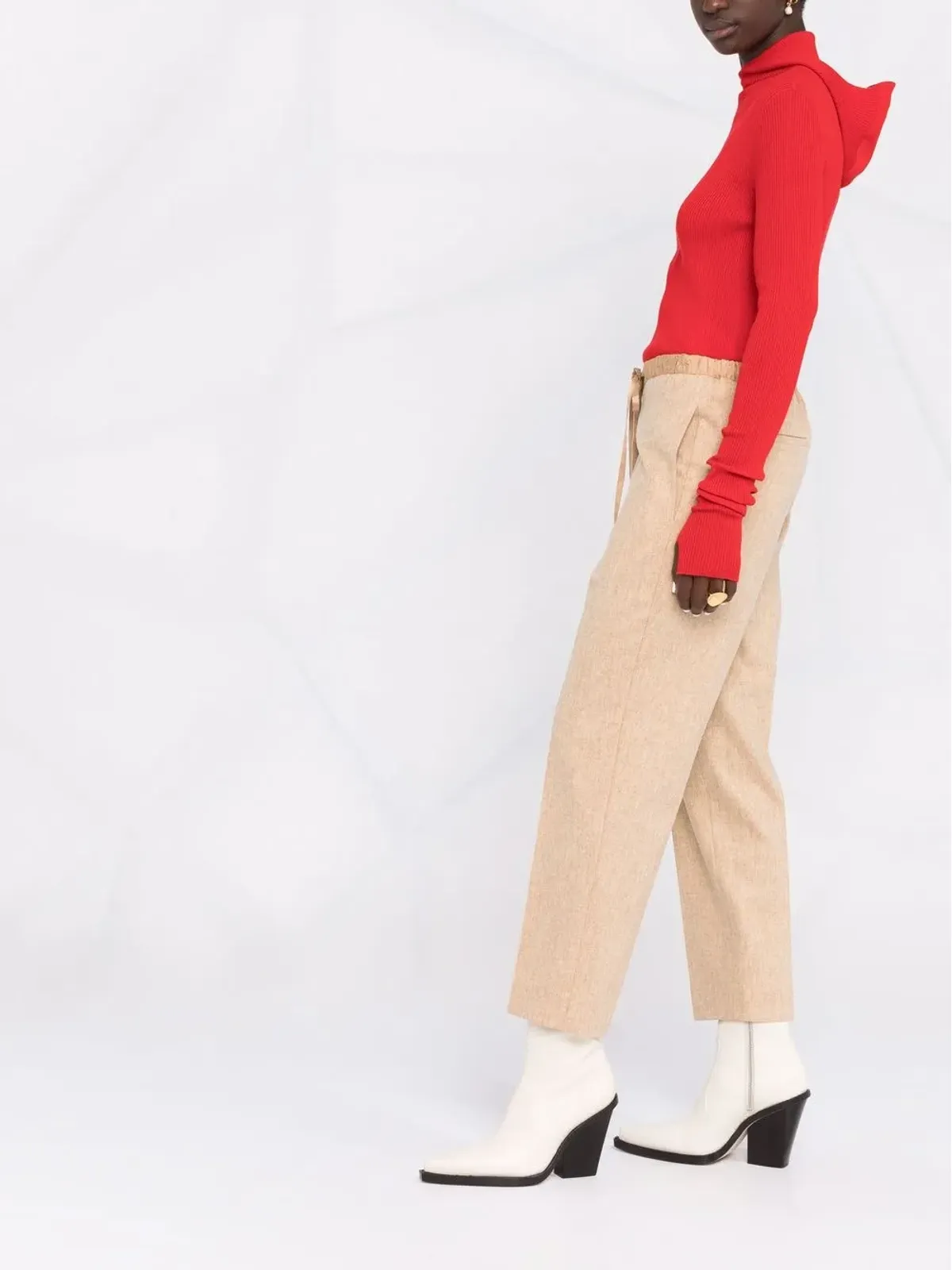 Jil Sander リブ編みフーディ - 画像4