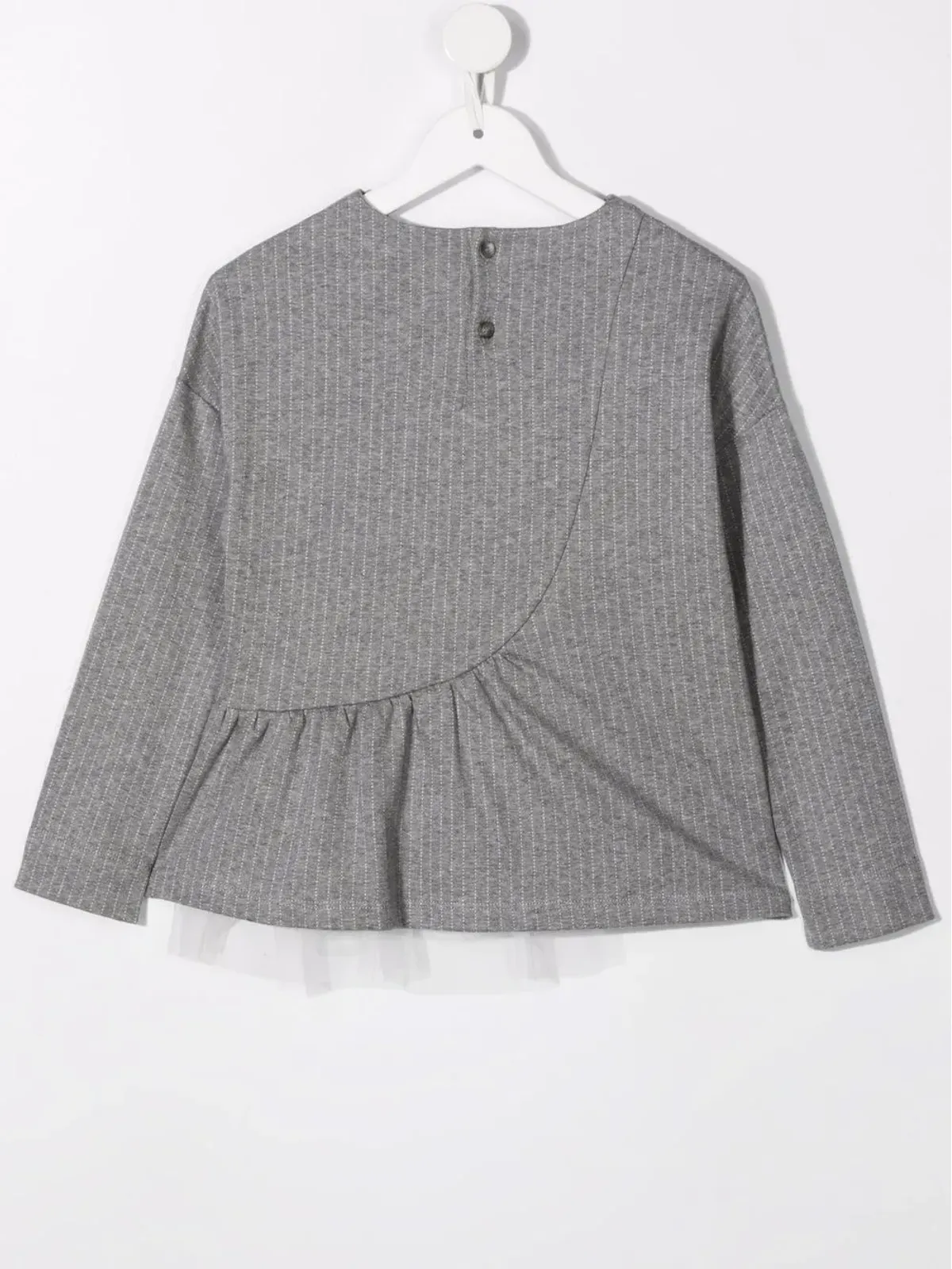 Il Gufo チュールパネル付きピンストライプトップ - 画像2