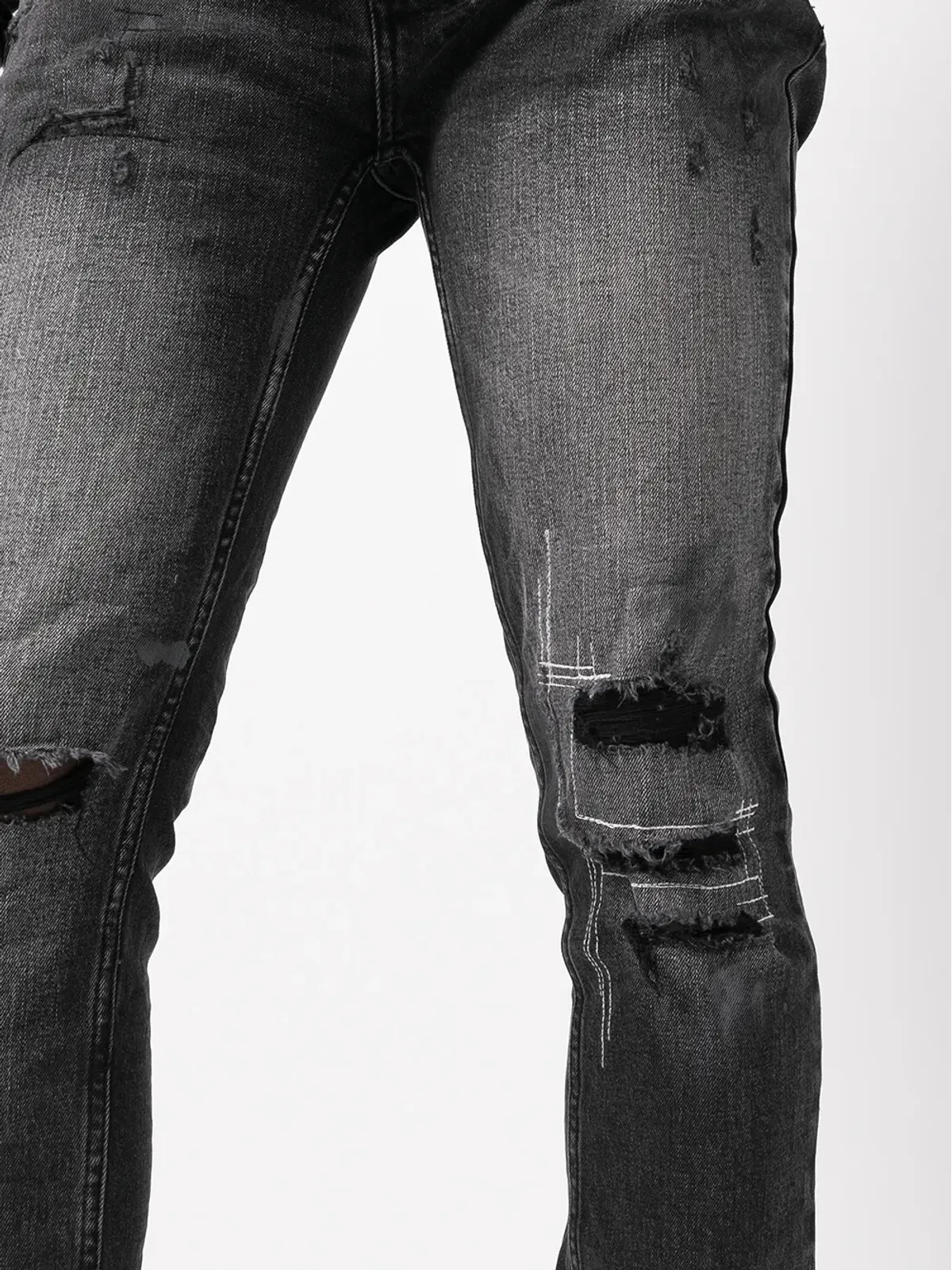 Ksubi ヴァンウィンクル バーント スキニー ジーンズ - ブラック - 画像5