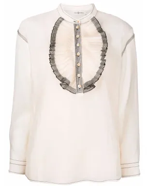 Tory Burch フリルトリム長袖ブラウス - サムネイル1