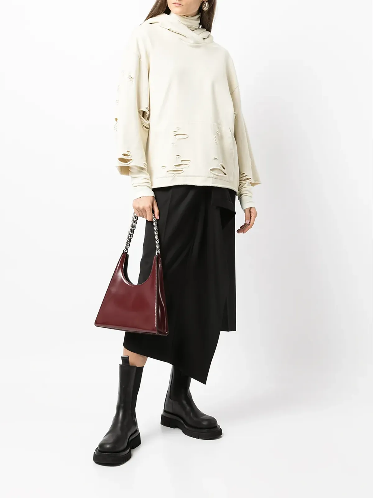 Goen.J destroyed layered hoodie - 画像2