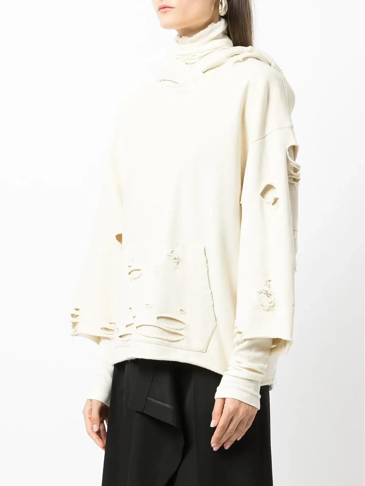 Goen.J destroyed layered hoodie - 画像3